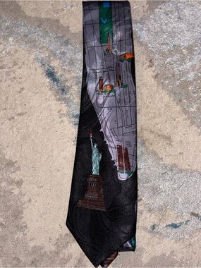 Fratello Silk Tie NYC Map of Manhattan Statue of Liberty